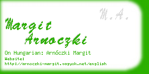 margit arnoczki business card